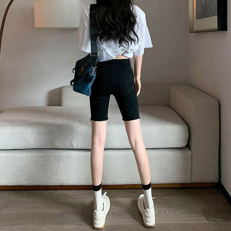 Black Denim Short Shorts Women - Cycling Shorts For Commute recension och pris