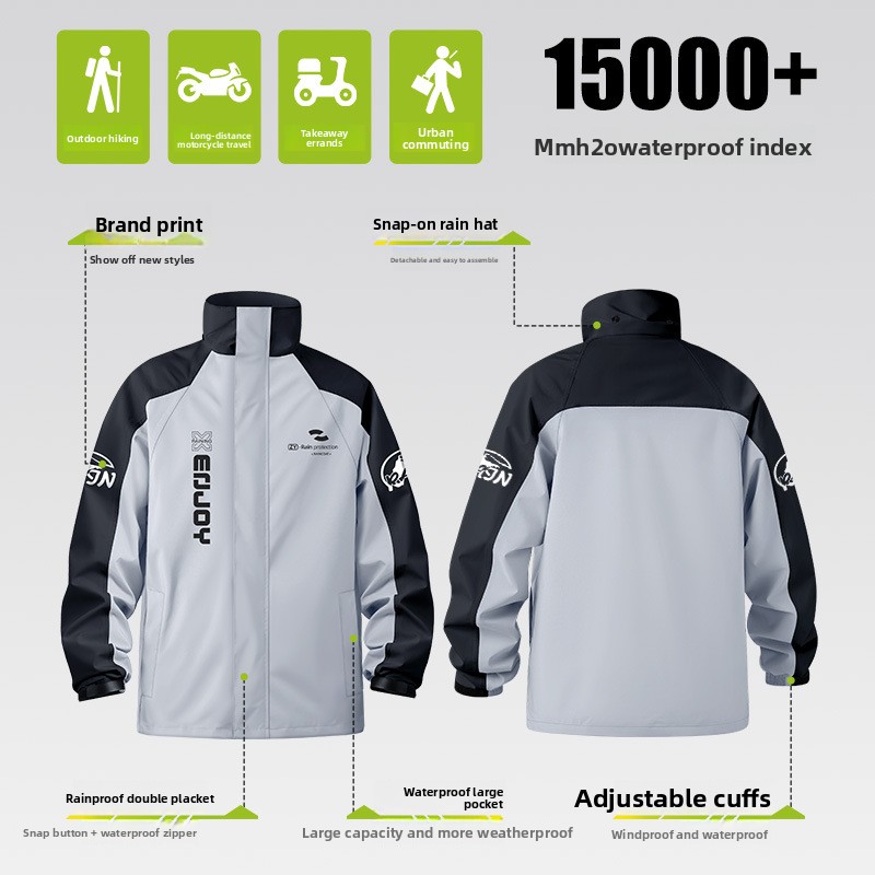 Heavy Duty Two Piece Motorcycl - Cycling Commuter Rain Jacket recension och pris
